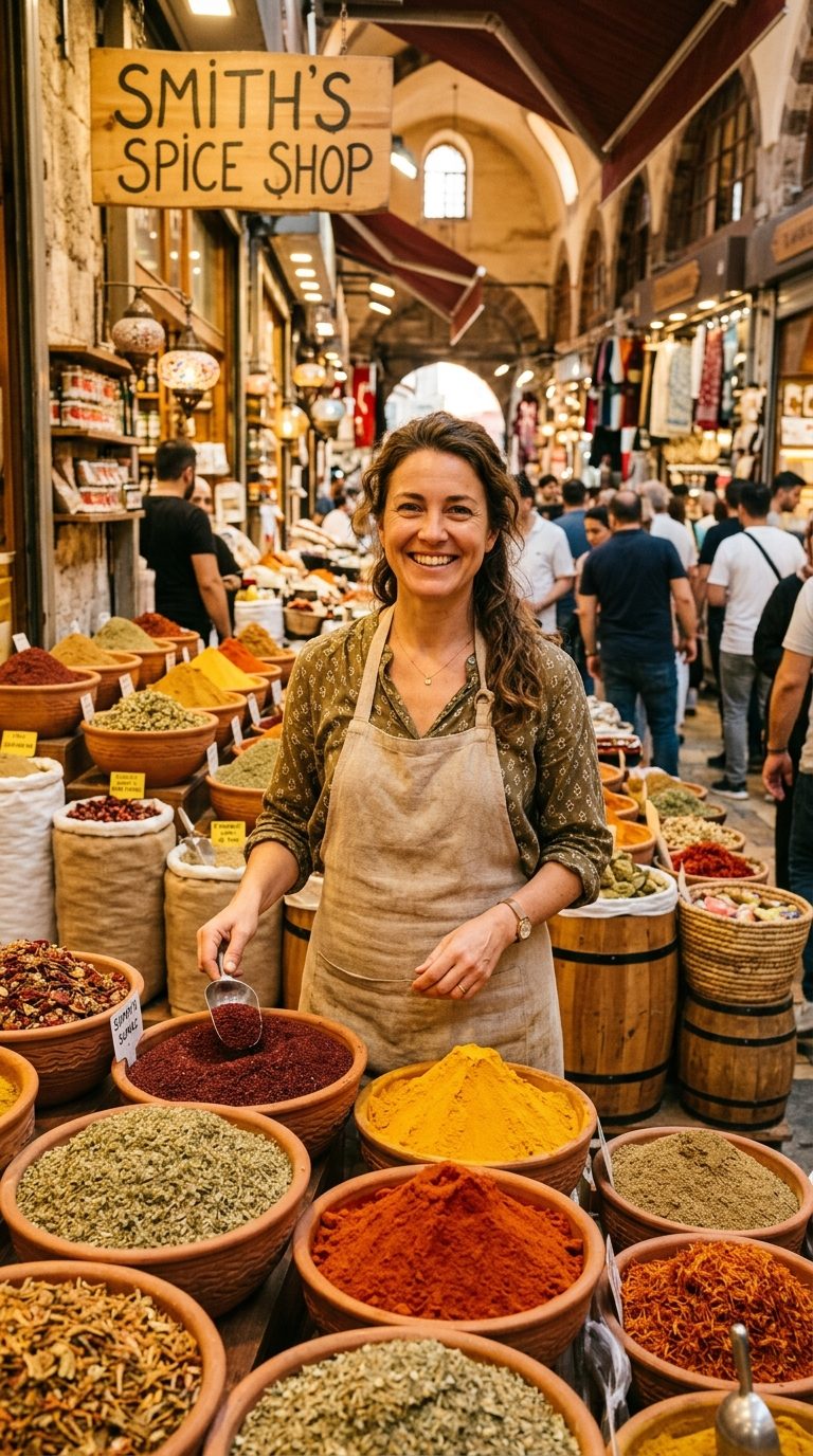 Andrea Smith in a Turkish spice market